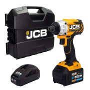 JCB 18V Cordless Brushless Impact Driver, 2.4Ah Li-ion Battery, Fast Charger in W-Boxx - 21-18BLID-5X-WB